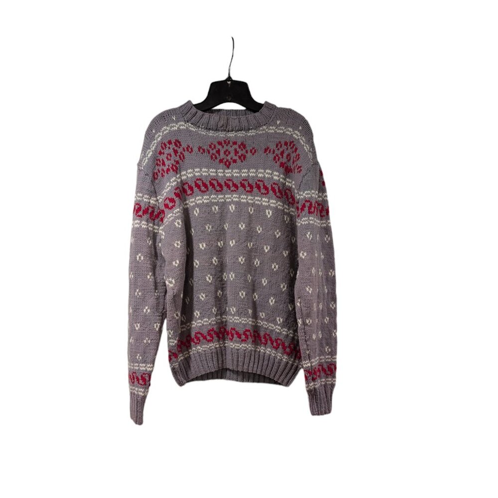 Custom Made Gen Clark Vintage Gray Thick Knit Mock Neck Sweater